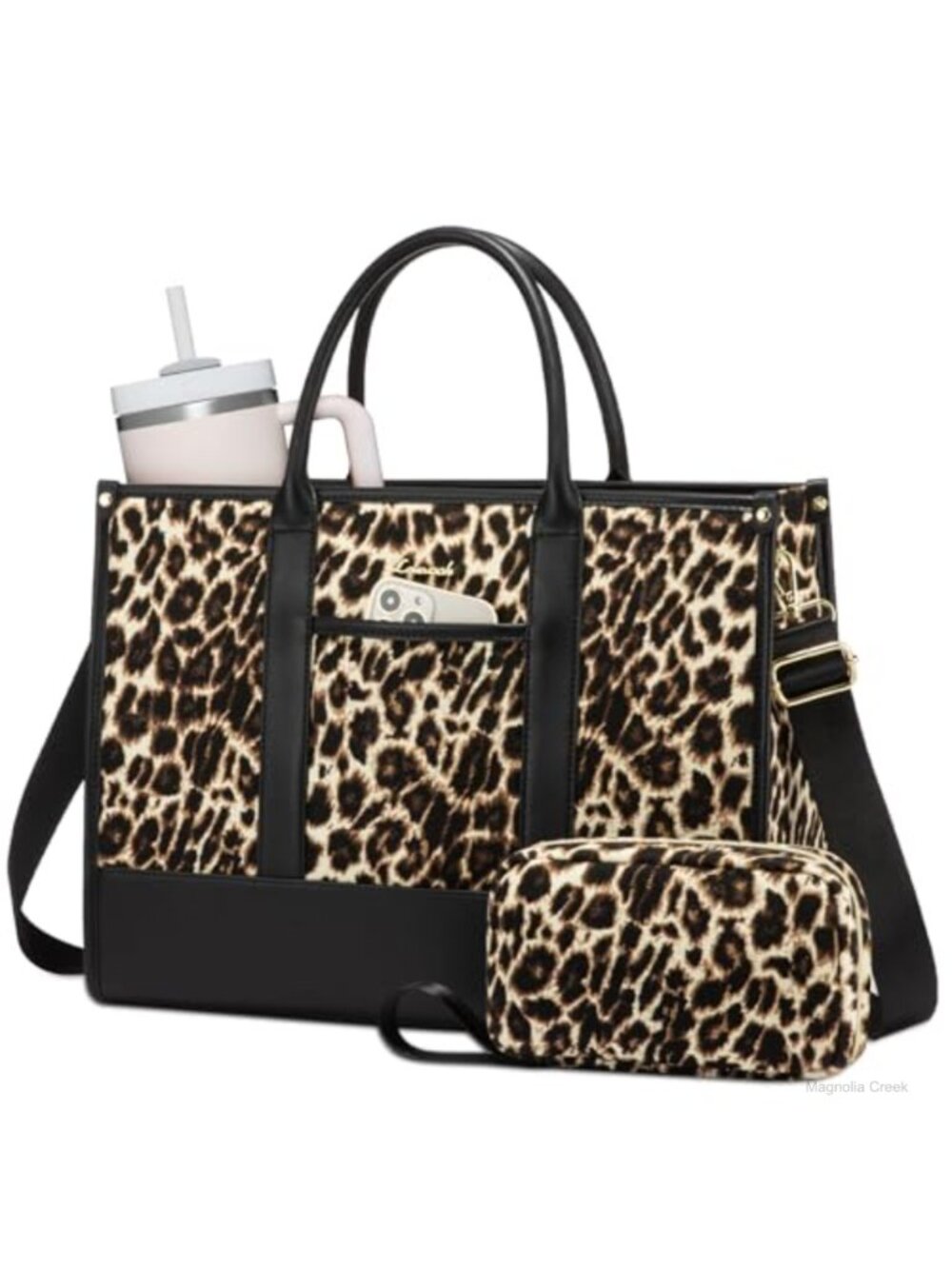 LOVEVOOK Laptop Tote Bag 15.6Inch Structured Work Bag with Clutch